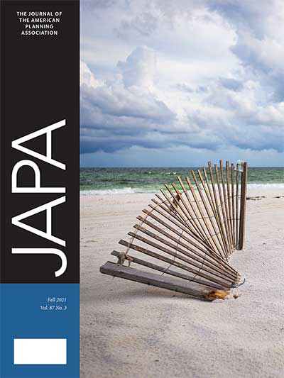 JAPA cover, Vol 87, No 3 Cover of Journal of the American Planning Association, Vol. 87, No. 3.