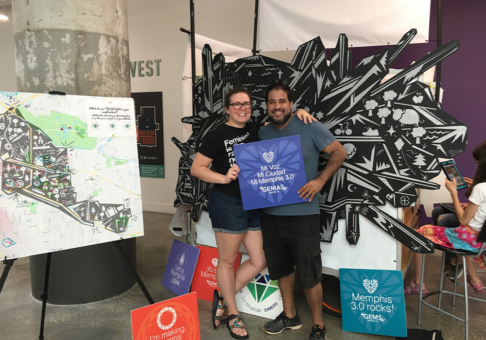 Plan participants interact with artist Yancy Villa Calvo's Go Explore Memphis Soul (GEMS)community input exhibit. Memphis 3.0 Comprehensive Plan is the 2020 winner of APA's Daniel Burnham award. Photo Credit: City of Memphis, Tennessee