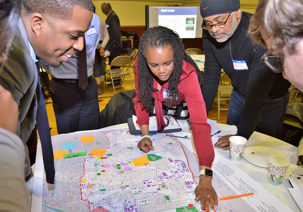 Residents of the South District map assets, challenges, and opportunities for new growth in the first of three planning workshops for each district. Memphis 3.0 Comprehensive Plan is the 2020 winner of APA's Daniel Burnham award. Photo Credit: City of Memphis, Tennessee