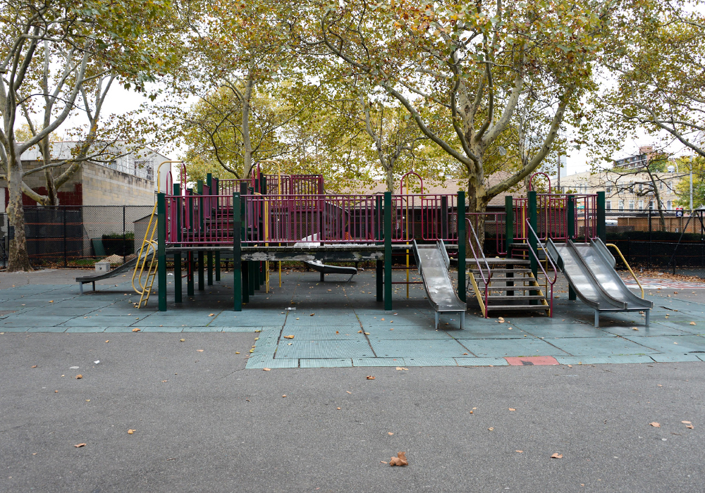 2014 Van Alst Playground in Queens before $3.5 million CPI investment for renovation. NYCParks Community Parks Initiative is the recipient of the 2020 Advancing Diversity and Social Change in Honor of Paul Davidoff award. Photo Credit: Daniel Avila/NYC Parks