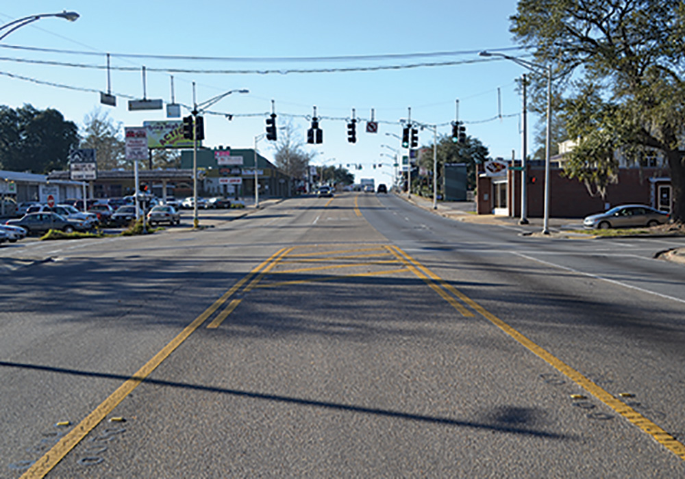 A typical modern streetscape