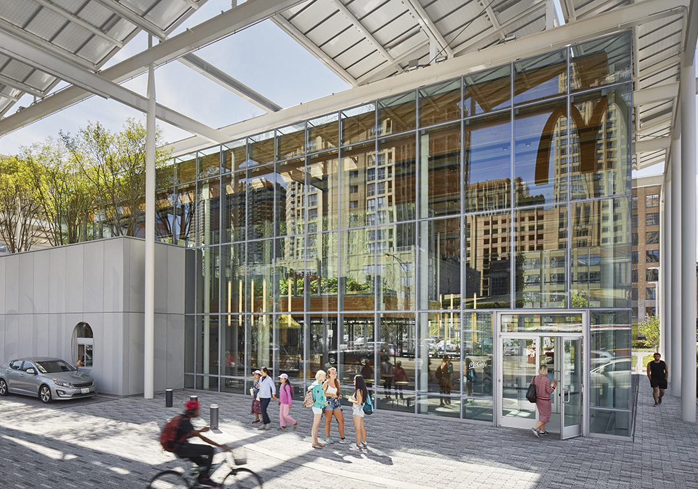 In a sign of just how far the fast-food industry has come in its hundred years of existence — and just how far it is willing to go to change its image — McDonald’s recently opened what is surely the world’s fanciest drive-through in Chicago. The sleek steel-and-timber structure is topped with a canopy of solar panels that extend beyond the building to shade the permeable-paver parking lot.