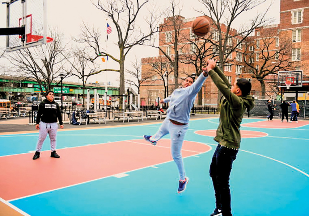 Community members were active participants in the design phase of the renovated Lyons Square Playground. Photos by Malcolm Pinckney, NYC Parks.