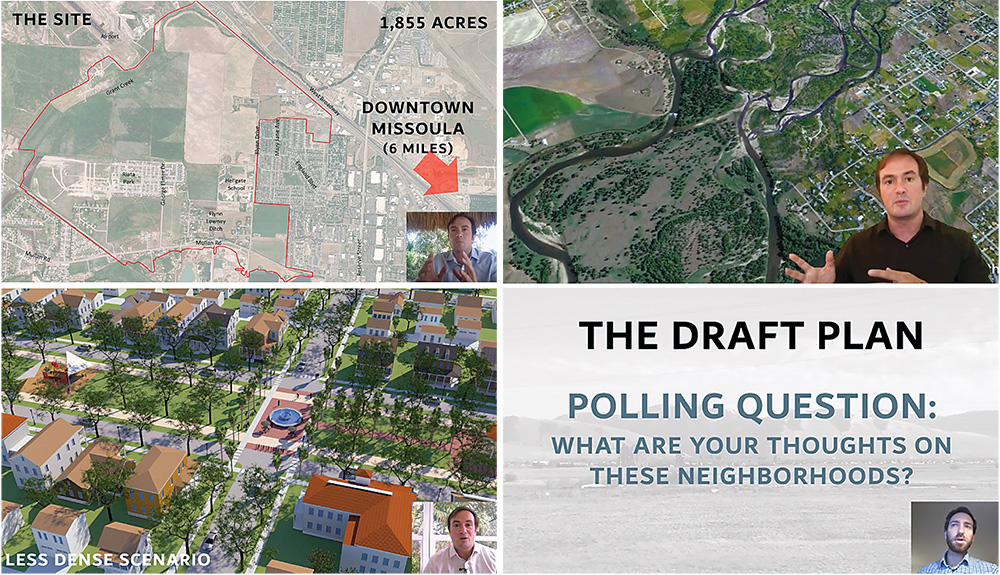 Jason King’s (inset) live-turned-digital charrette drew in hundreds more participants than originally expected. In many ways, digital engagement can cast a wider, more inclusive net. Image sourtesy Dover, Kohl & Partners.