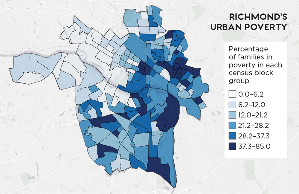 Census Block Source: American Community Survey 2011–2015; Maps: Integrating Satellite and Ground Measurements for Predicting Locations of Extreme Urban Heat, courtesy Jeremy Hoffman.