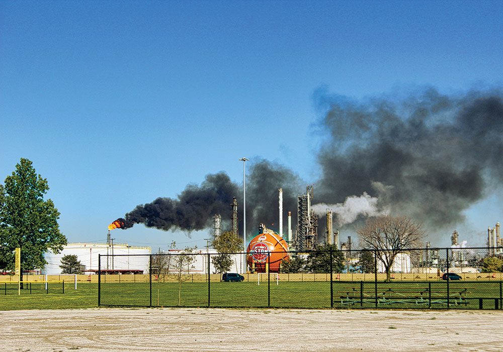 The Marathon Petroleum plant near the Kemeny Recreation Center soccer field.