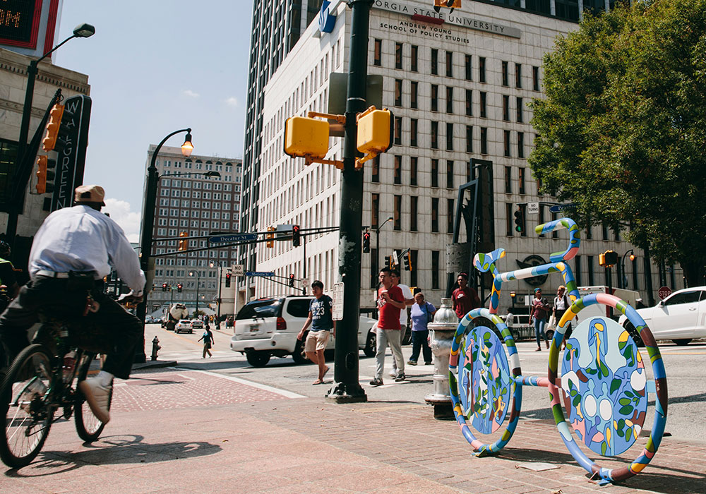 Third places benefit from convenience and accessibility, whether by car, bike, foot or public transit. Photo by Erin Sintos.