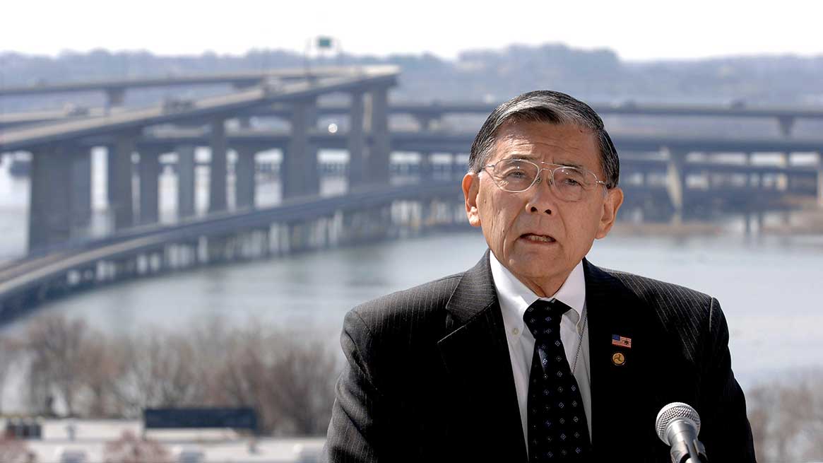 Norman Mineta. Photo by UPI Photo/Kevin Dietsch/Alamy.