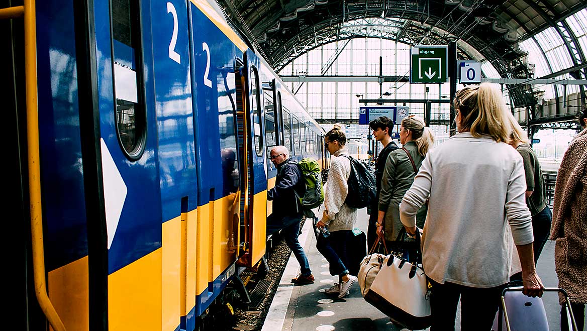 In Europe, air travel bans could shift travel behavior to more train use, but in the U.S., such a shift would be a tough sell.  Photo by SolStock/E+/Getty Images.