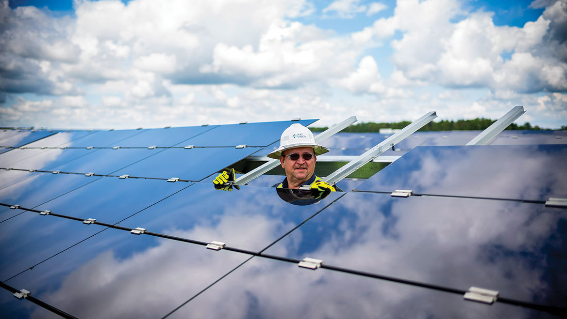 Solar farms in North Carolina provide tax revenues for jurisdictions otherwise unlikely to champion renewables. Photo by Charles Harris/Duke Energy.