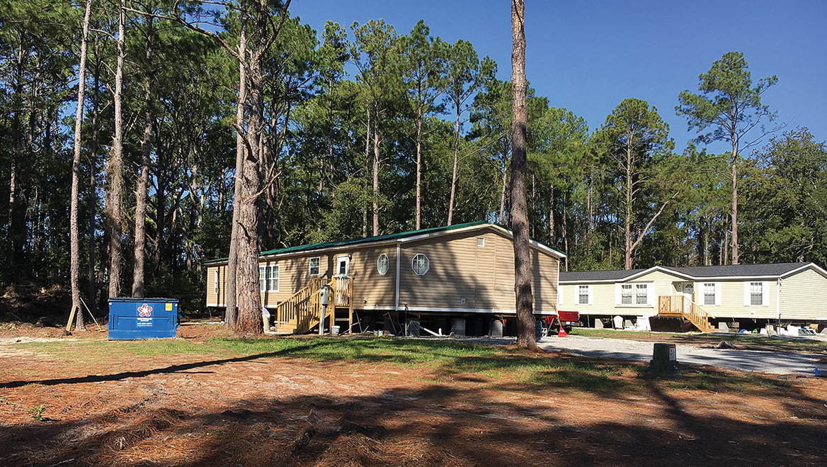 Many of the Gullah community live in trailer homes on their property as development options for their land is restricted. Photo by Philip Walker.