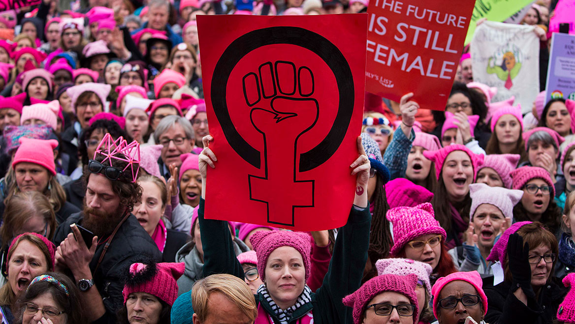 Thousands arrived in Washington, D.C, for the 2017 Women's March rally on the National Mall. Photograph by Ruth Fremson/The New York Times.