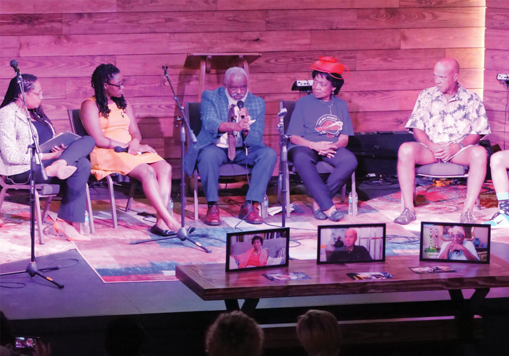 Curators, participants, and community members engage in a conversation about the history of the E. 12th Street District following the premiere of the Reflections of a Legacy documentary. Photo Credit: City of Austin