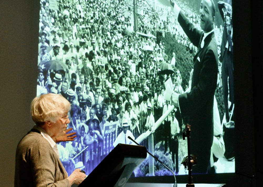 Denise Scott Brown speaking at Columbia University on the occasion of her 81st birthday in 2012. Photo by Flickr user Columbia GSAPP (CC BY 2.0).