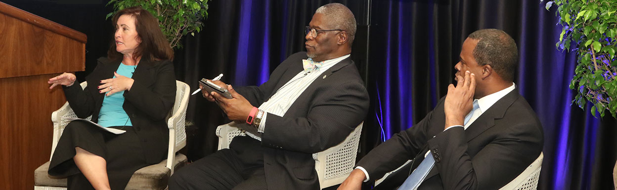 HUD's Harriet Tregoning and mayors Sly James of Kansas City, Missouri, and Kasim Reed of Atlanta.