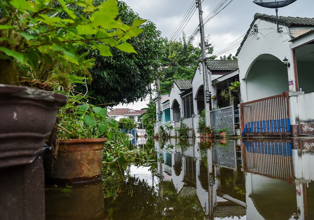 Caption: Houses in Houston suburb flooded from Hurricane, August 2018
Credit: Banphote Kamolsanei, iStock/Getty Images Plus