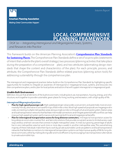 Local Comprehensive Planning Framework cover