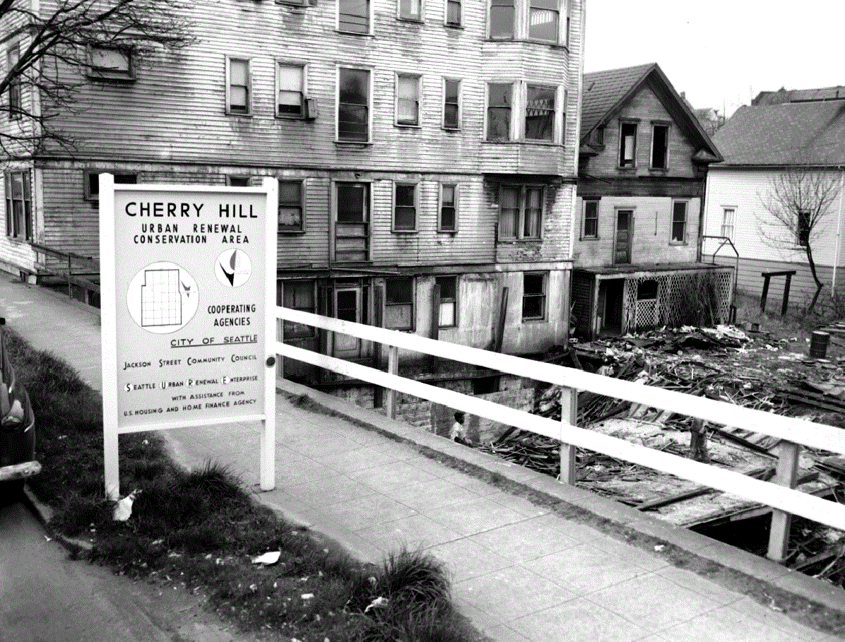 Urban Renewal Project An urban renewal project in Seattle's Cherry Hill neighborhood. Source: Seattle Municipal Archives.