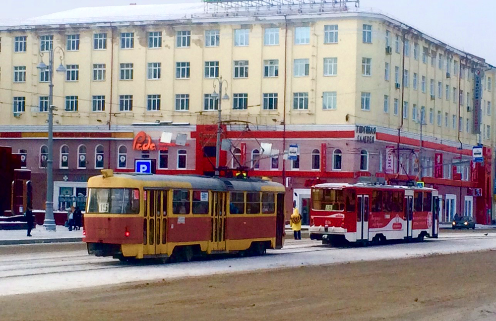 Trams ply the snowy streets of Yekaterinburg, Russian Federation. Photo by Jeffrey Soule.